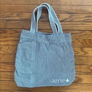 Aerie Navy and White Striped Tote